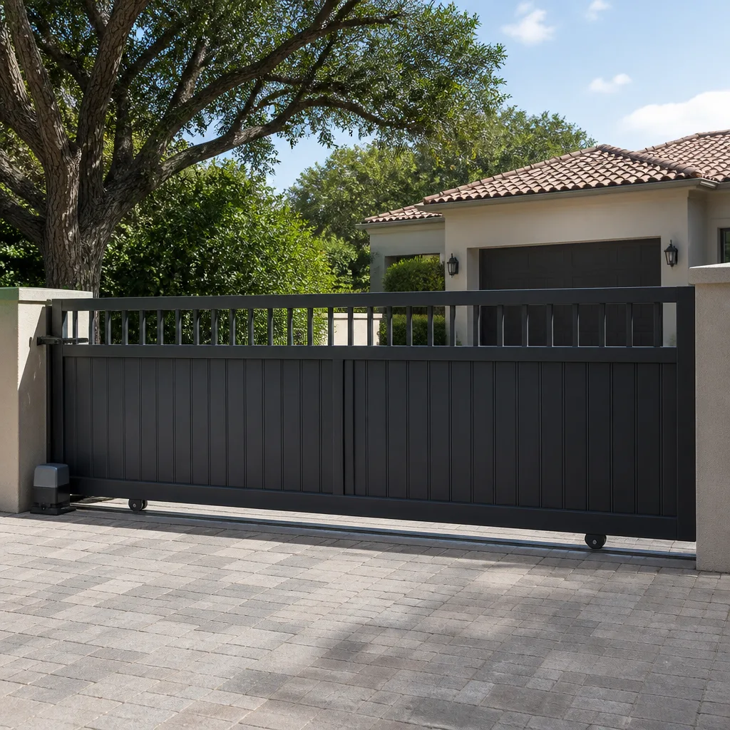 Sliding driveway gates